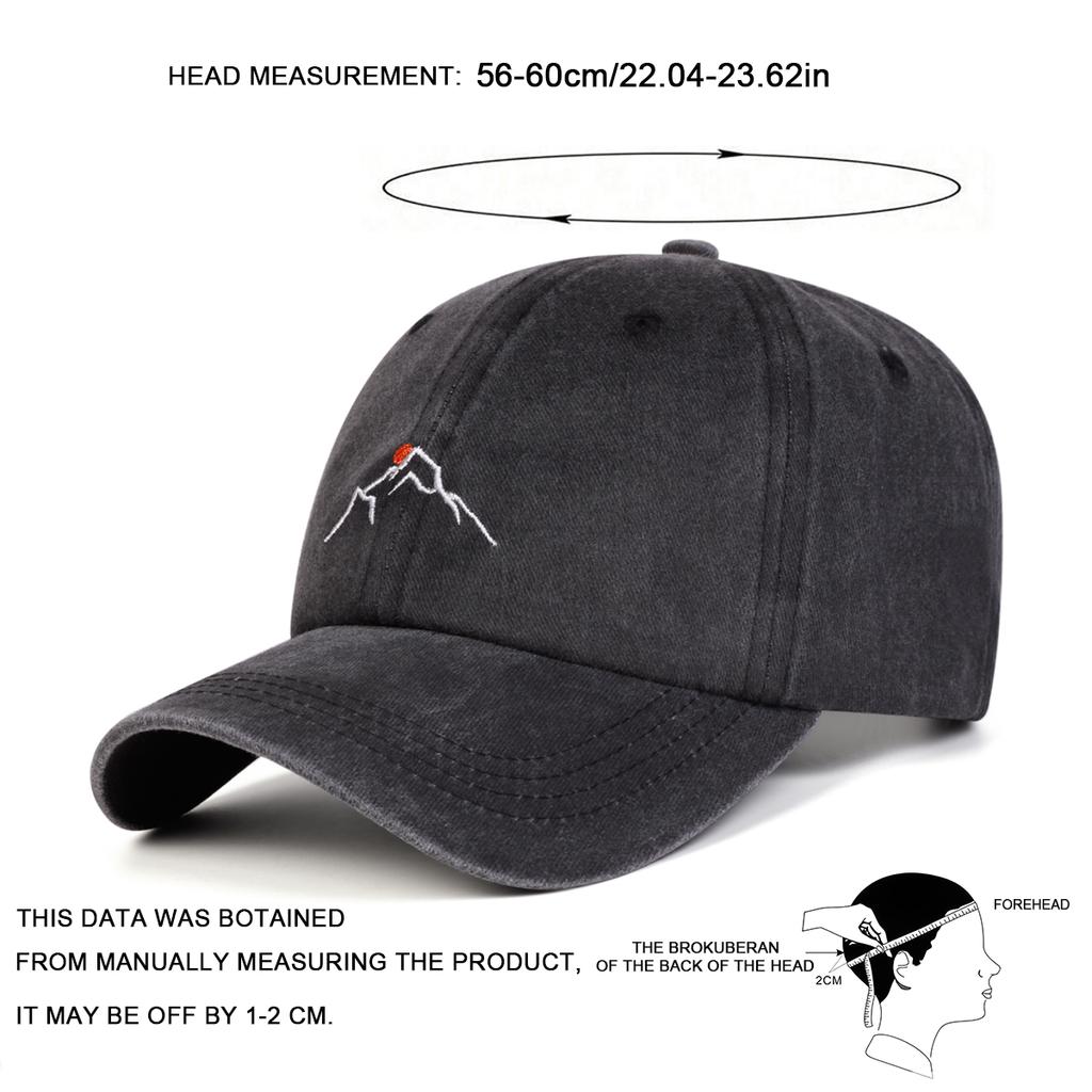 Baseball Stitching Embroidered Denim Washed Mountain Neutral Gender Women Men For Caps Spring Autumn Outdoor Adjustable Casual Hats Sunscreen Hat