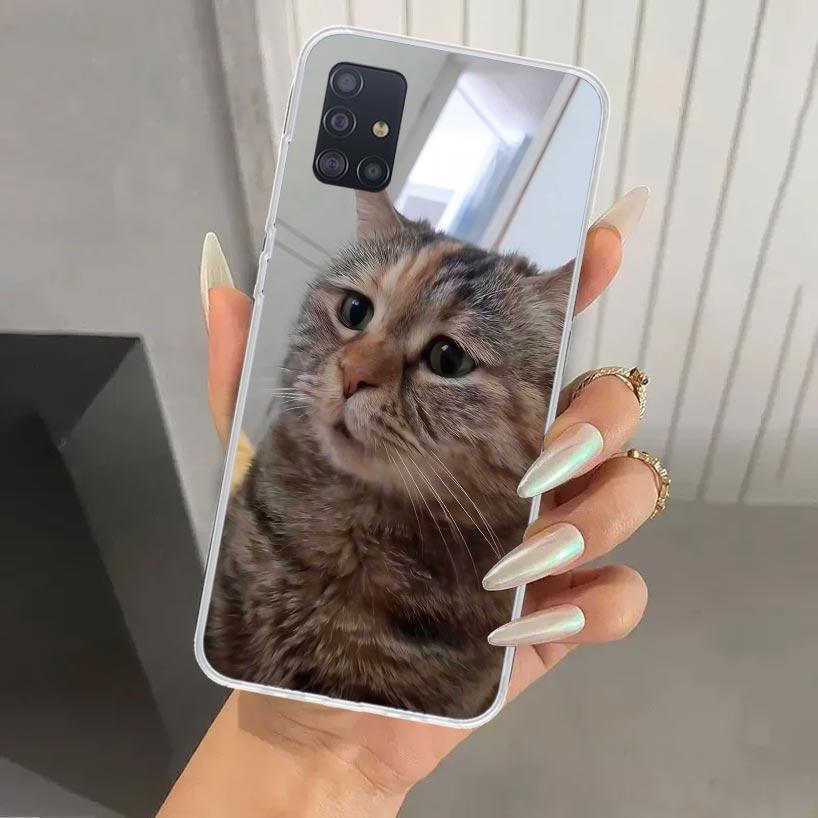Pet Cat Funny Memes Phone Case for Samsung Galaxy A52 A32 A22 A12 A02S A50S A30S A10S Note 20 Ultra 10 Plus S10 A31 A20 A71 A72
