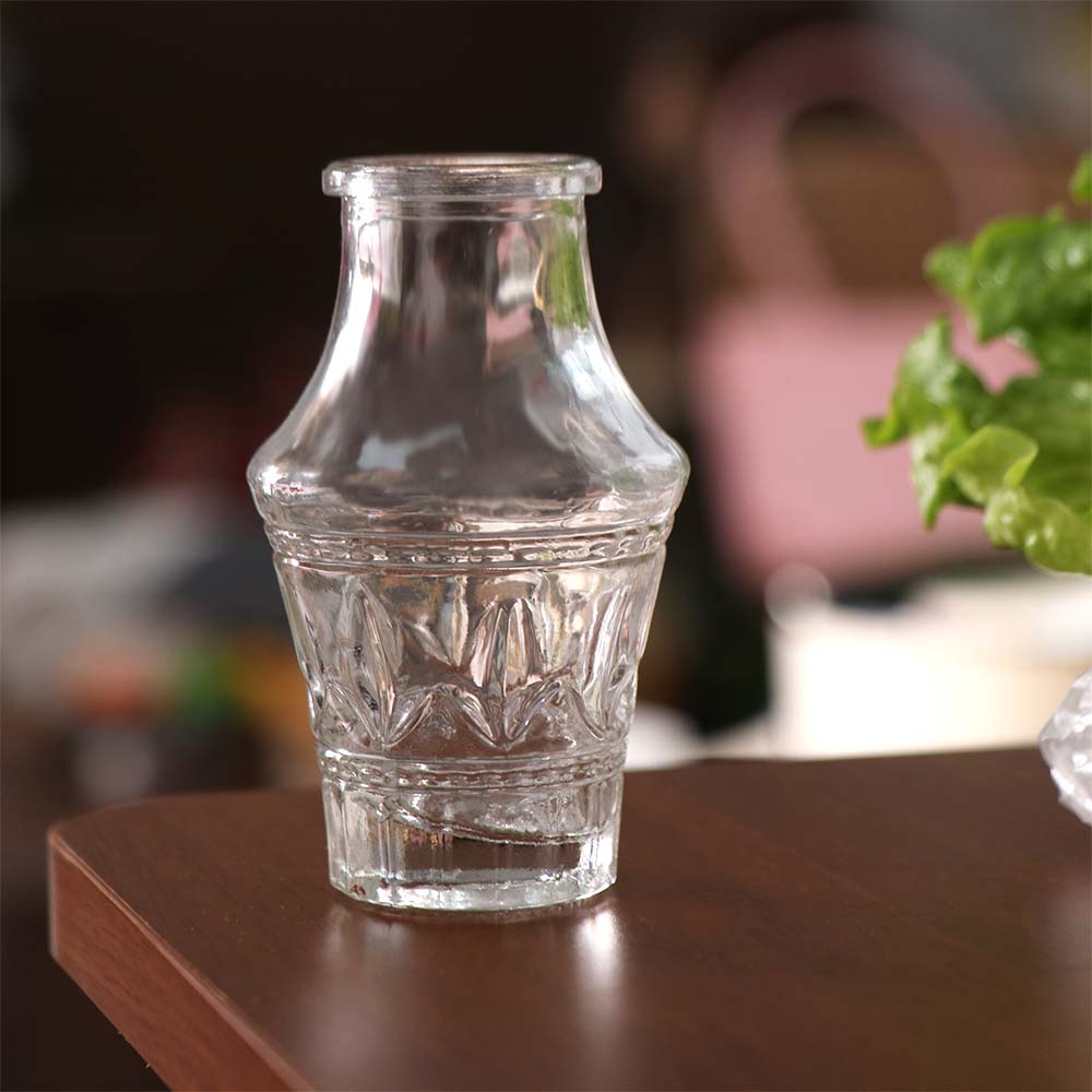 10PCS/SET Crystal Clear Small Vase Set Retro Relief Transparent Vase Wedding Centerpiece