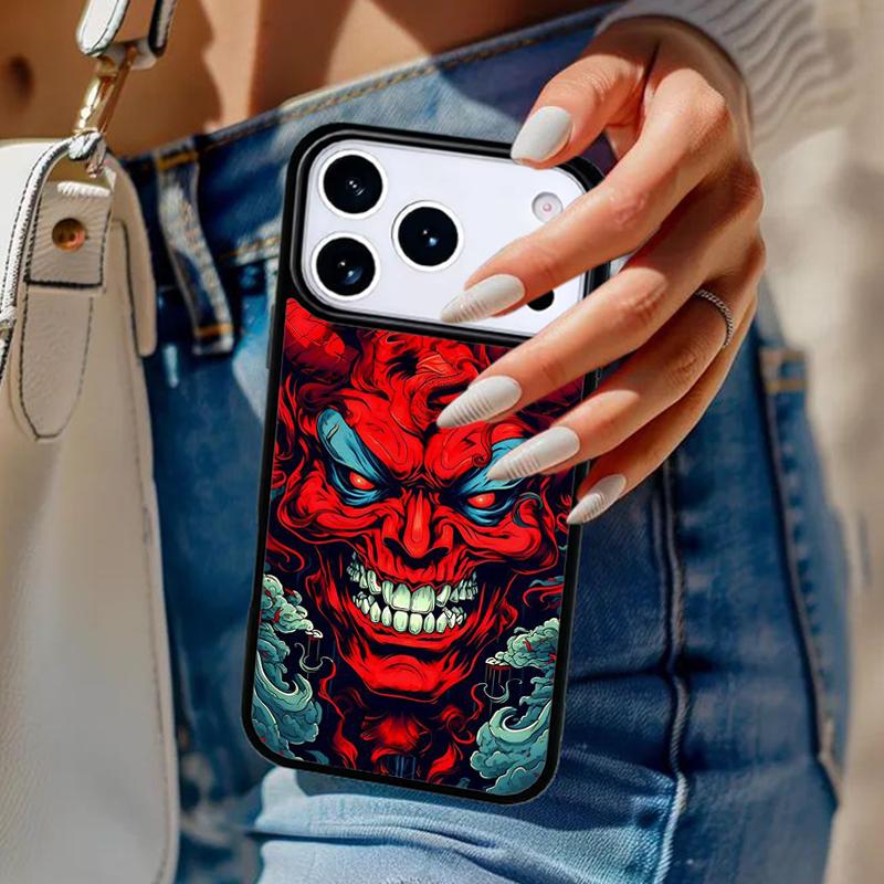 Samurai Oni Mask Phone Case For iPhone 17 Air 14 15 13 12 Max Cover For Apple 16e 11 Pro Max Plus Coque