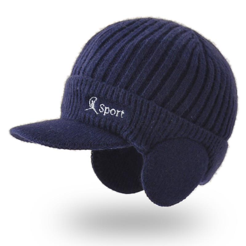 Knitted Baseball Cap For Men Warmth Windproof Winter With Ear Protection For Casual Outdoor Use