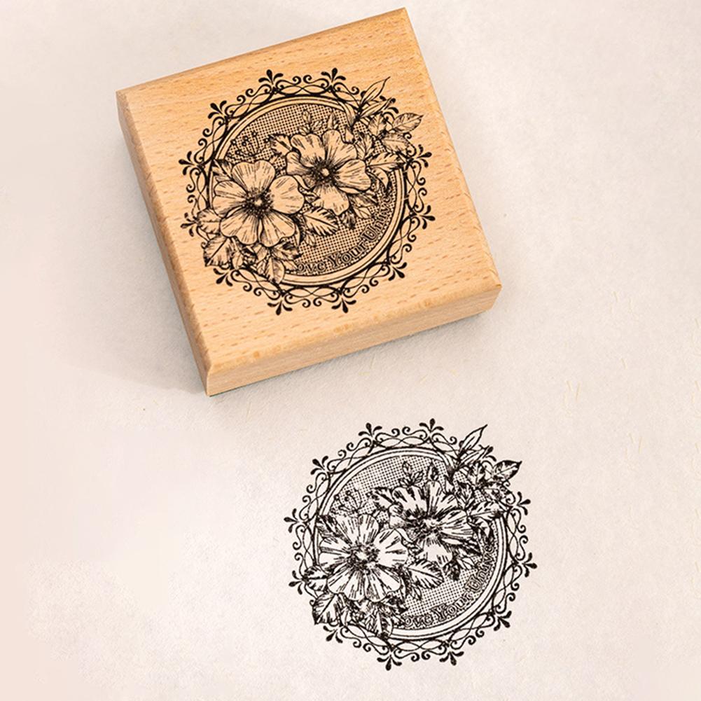 Exquisite Patterns Wood Rubber Stamps for DIY Scrapbooking Clear Engraving Lines Natural Texture Enhance Your Card Decoration