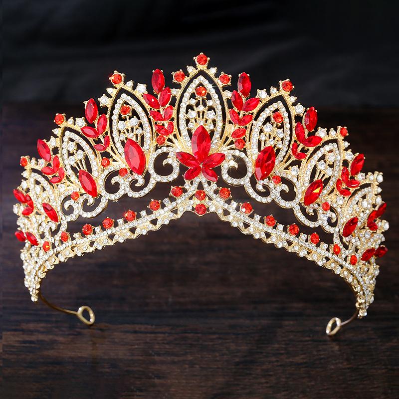 Royal Queen AB Green Crown Big Diadem Bride Tiara Crowns for Women Bridal Wedding Party Crown Hair Dress Jewelry Accessories