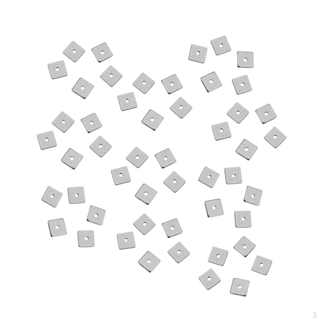 50 Stuks Vierkante Kralen voor Knutselprojecten, Sieraden Maken en Kettingen