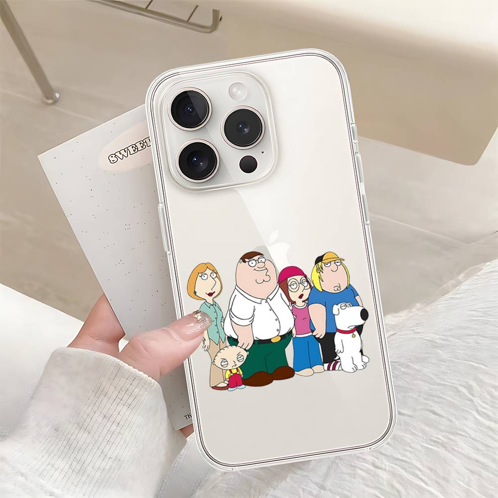 Family-G-Guys Phone Case For Iphone17 16 15 11 13 14 Pro Max 7 8 Plus X Xr Xs Max Se2020 12mini Transparent Cov