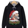 2025 Loose Fit Outdoor Sports Hoodie with 3D Santa Claus Christmas Print