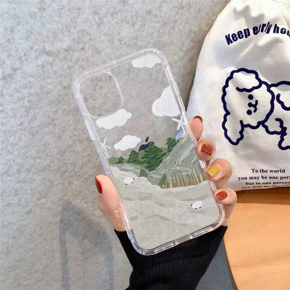 

Чехол для телефона Прозрачный мягкий Для iPhone 12 11 13 7 8 6 s plus x xs xr pro max mini Картина маслом станция овца Оригинальный чехол своими руками iphone13promax