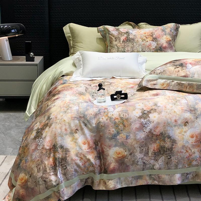 Svetanya Digital Print Bedding Set Egyptian Cotton Bed Linens Sheet Pillowcase Duvet Cover Set Underwear