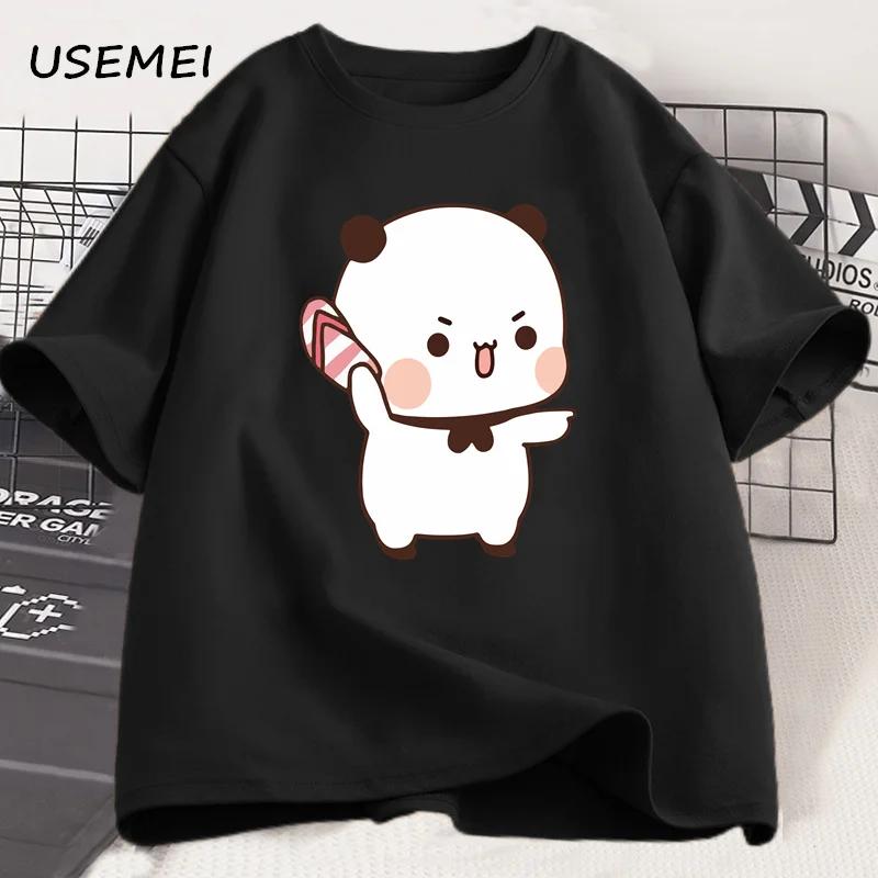 Panda Bear Bubu Throwing Flip Flop To Dudu T-shirt Men Women Funny Couple T Shirt Casual Cotton Fashion Cute Tshirt Valentines