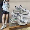 2025 spring and autumn new Germanic girl~ retro color matching thick-soled heightening sports and leisure shoes female dad shoes