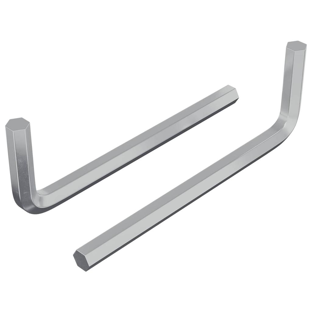 Hex Key Set 2 pcs Silver 32 x 86 mm Steel