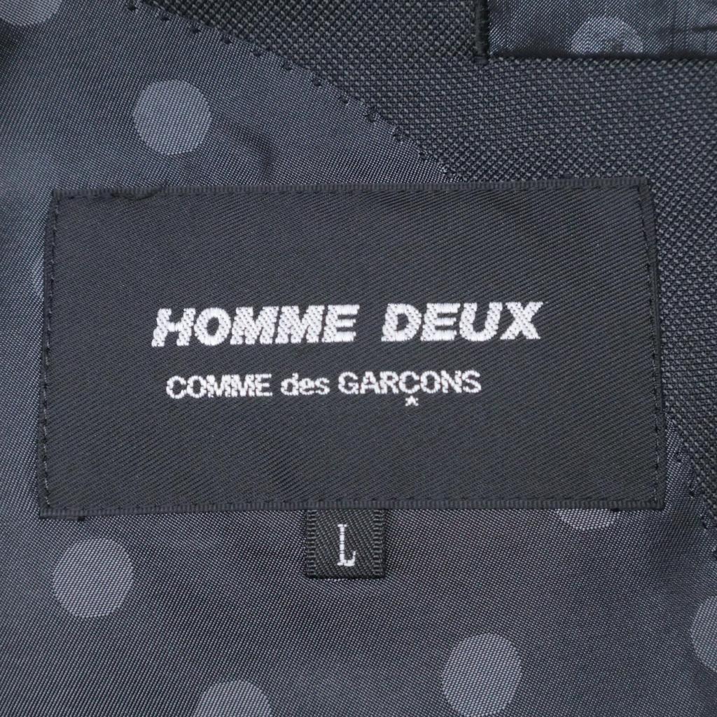 COMMEdesGARCONS HOMME DEUX DM-J004 Szary Wełna x Jedwab Kropkowana Podszewka Rozcięcia Boczne 2G Marynarka Krawiecka Kurtka szara L Używana