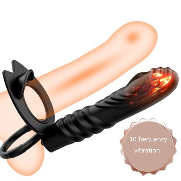 10 Frequency Double Penetration Anal Plug Dildo Butt Plug Vibrator for Men Strap On Penis Vagina Plug Adult Sex Toys for Couples
