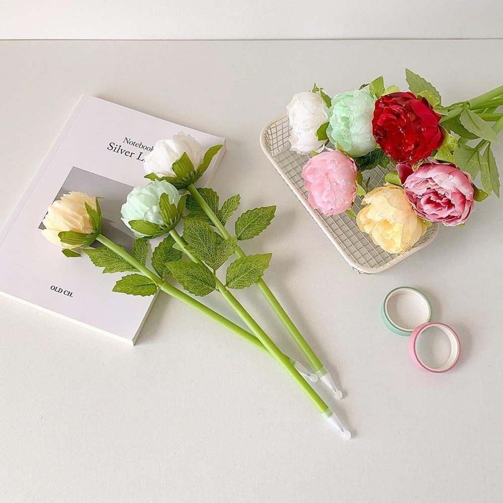 Writing Smoothly Neutral Gel Pens Fake Rose Signature Pen Artificial Flowers Ballpoint Pen  Ladies