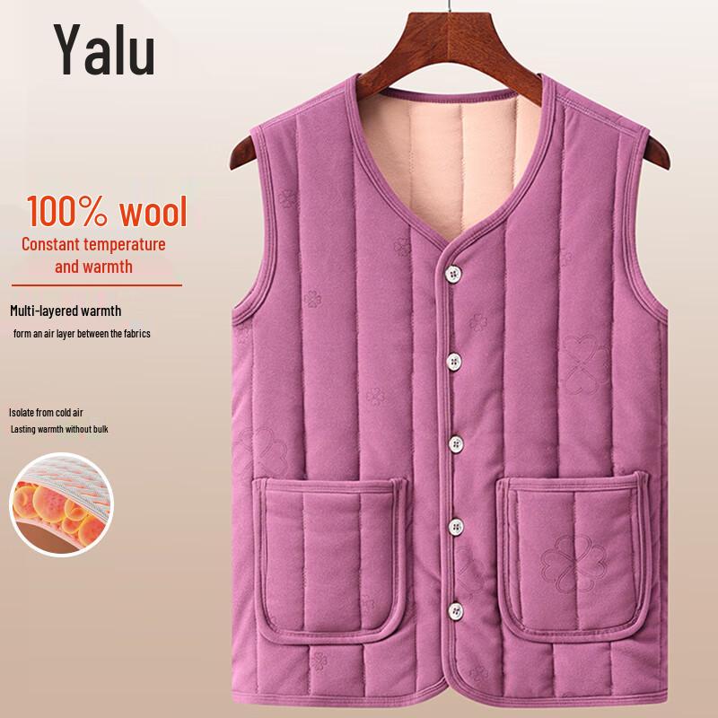 

Yalu Women s 100% Wool Padded Warm Vest 5XL