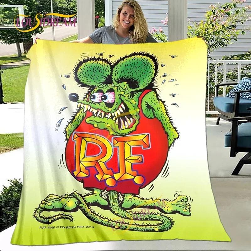 Cute Children's Holiday Birthday Gift Cartoon Rat Fink Cute Home Bedroom Decoration Thin Sofa Cover Sheets Four Seasons Blanket