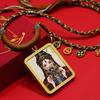 Classic Gold Tone Thangka Necklace: Multicolored Tibetan Zhakilamu, Female Wealth, Dazzling Colors, Semi-Handmade.