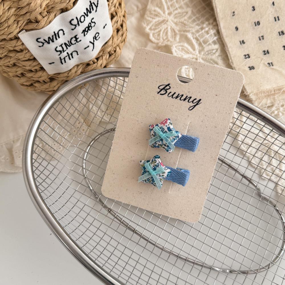 

Korean Handmade Floral Plaid Lace Hair Clips for Little Girls