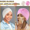 Set de 6 Pălării Turban Tricotate pentru Femei, Bandană Elastică cu Nod, Culoare Solidă, Hijab pentru Chimioterapie, Șapcă Indiană, Set de Eșarfe Moi pentru Cap