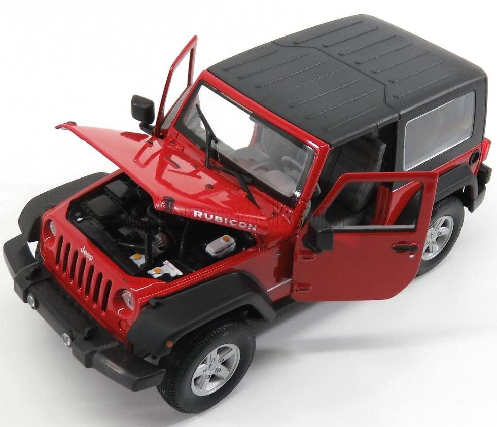 Willie Jeep Wrangler Rubicon Diecast Car 1/24 JEEP WRANGLER RUBICON 2007 Hardtop (Red) [Parallel Import]