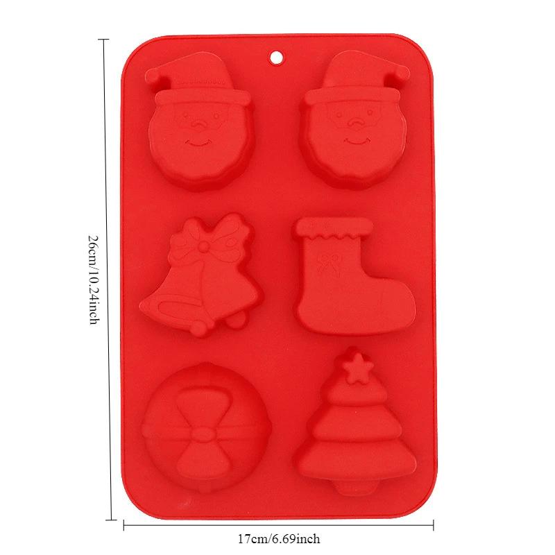 Christmas Silicone Baking Molds Food-Grade Tree Gingerbread Santa Shape Cake Chocolate Mousse Mould Non-Stick DIY Holiday Tools