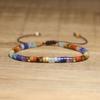 2x4mm Dainty Imperial Jasper Bracelet for Women Handwoven Adjustable Healing Stone Jewelry Alloy Main Material for Anniversary