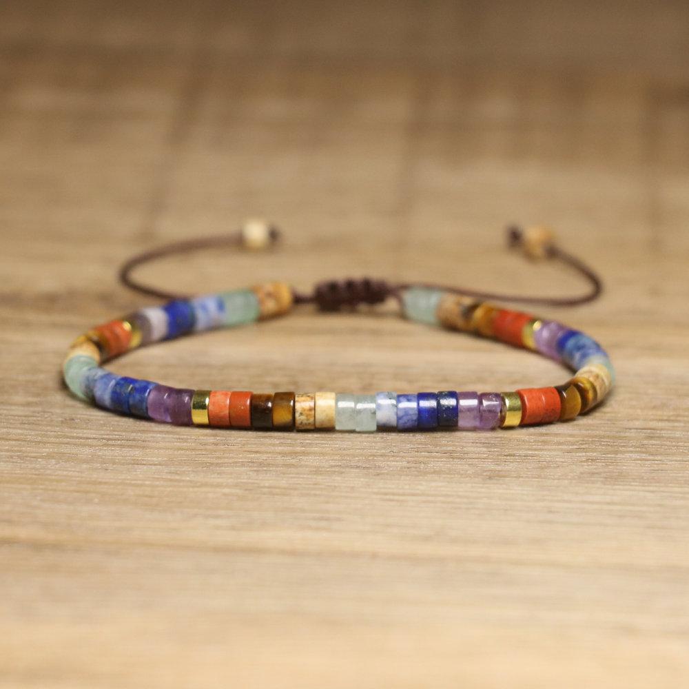 2x4mm Dainty Imperial Jasper Bracelet for Women Handwoven Adjustable Healing Stone Jewelry Alloy Main Material for Anniversary