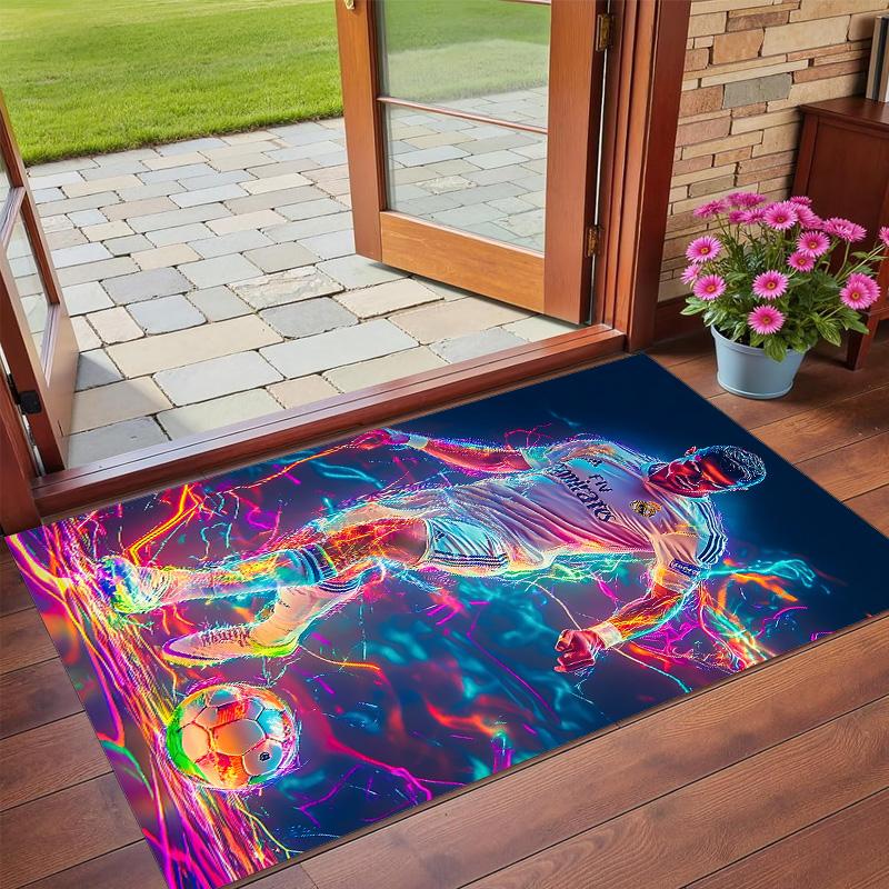 Tappeto Antiscivolo in Velluto di Cristallo, Tappeto Design Cristiano Ronaldo per Interni Soggiorno Camera da Letto Decorazione Casa