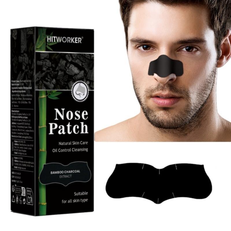 Bamboo Charcoal Blackhead Remover Nose Patches Oil Control Pore Minimizing Gentle Strips for Home Daily Skin Care