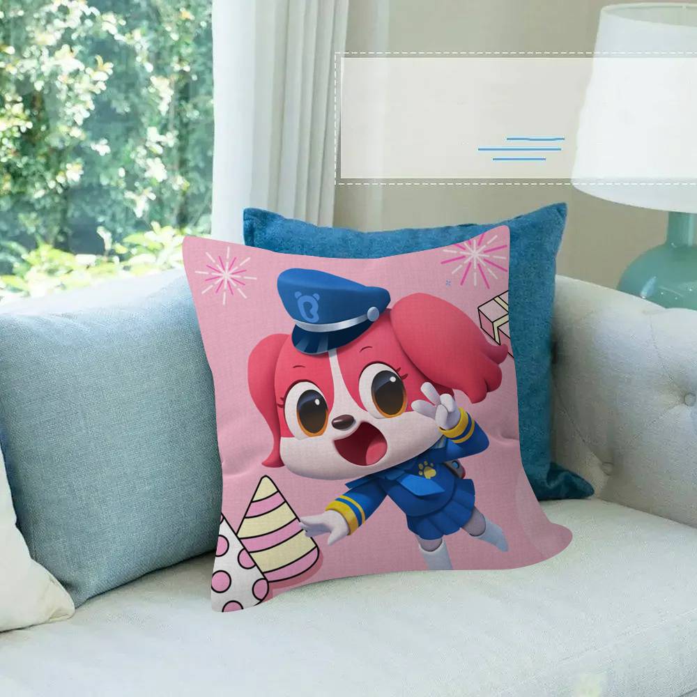 Cartoon Sicherheits-Sheriff Labrador Kissenbezug Cartoon Geschenk Kissenbezug Schlafzimmer Zuhause Sofa Stuhl Sitz Dekor Kissenbezug