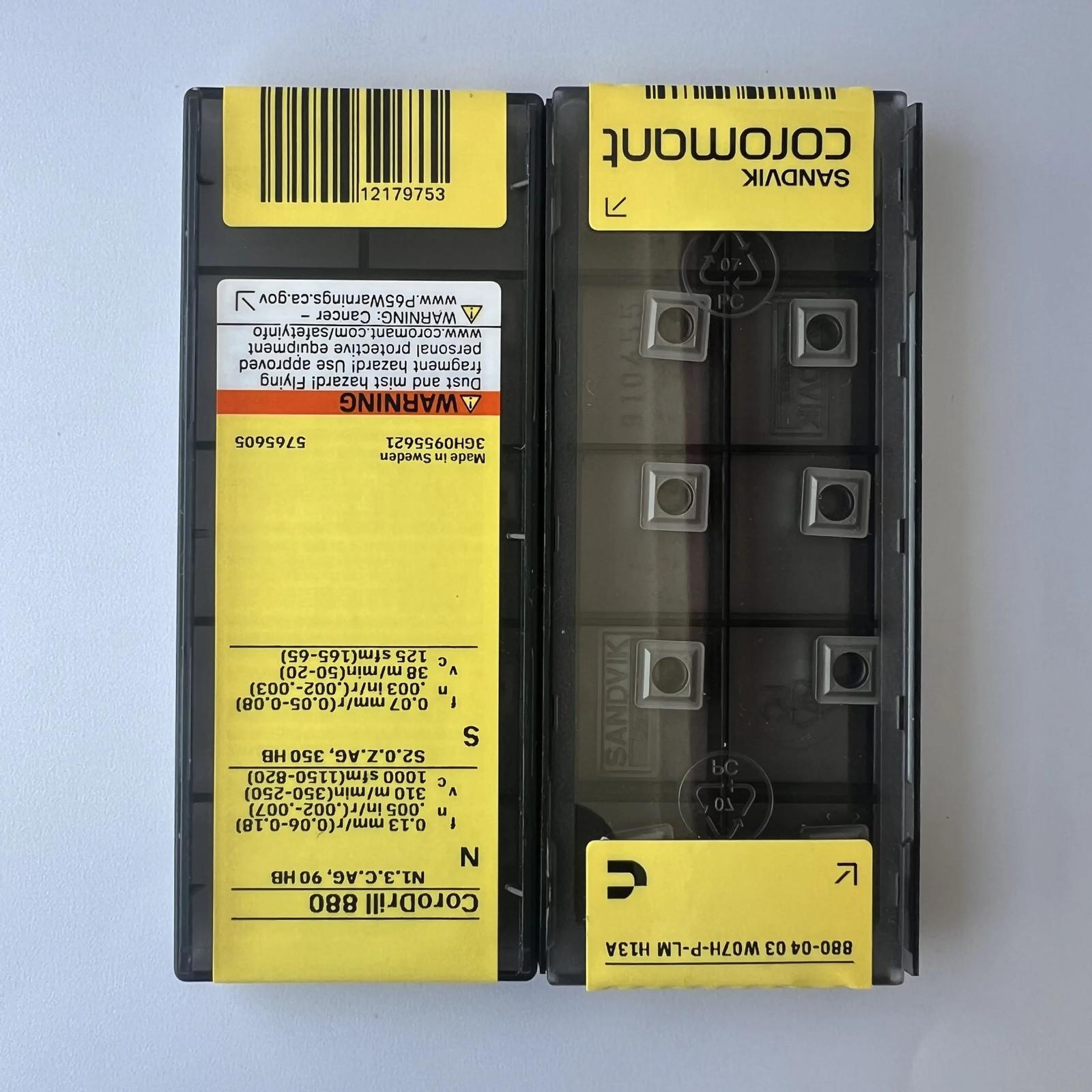 

SANDVIK / 880-0403W07H-P-LM H13A / Industrial indexable Carbide Inserts 10 Pcs