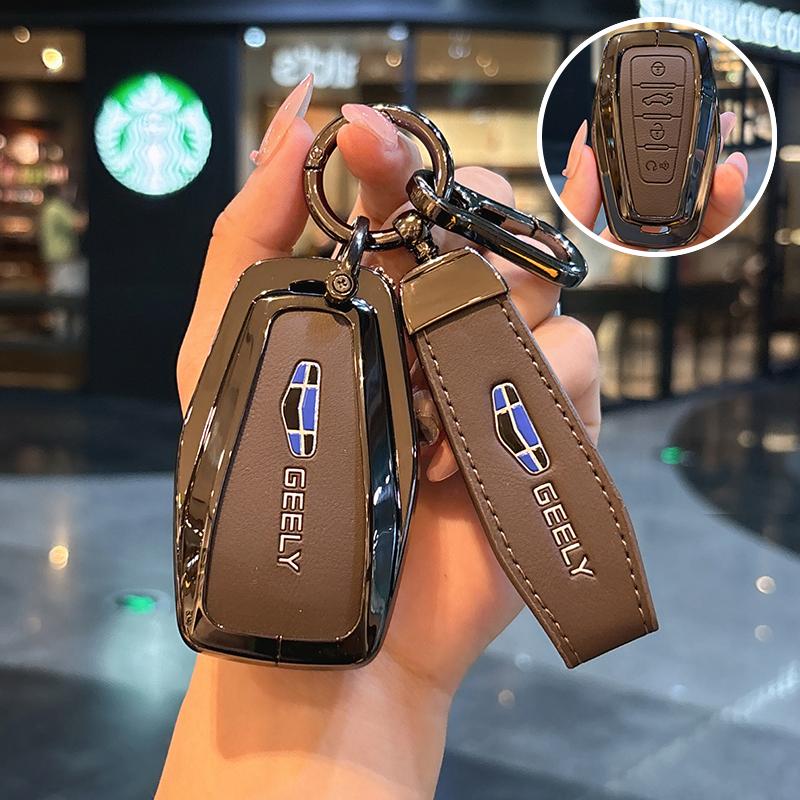 Car Smart Key Cover Case Shell Fob For Geely Coolray X6 X7 Emgrand Global Hawk GX7 Holder KeyChain Protector Accessories