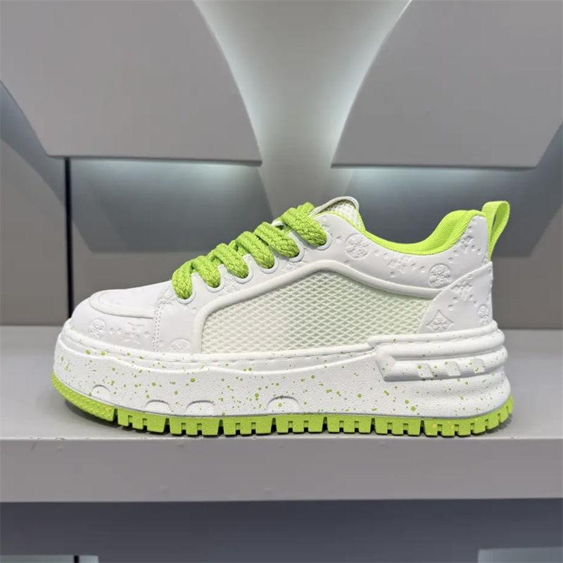 2026 Summer Trendy Mid-Top Sneakers - Breathable Mesh Platform Shoes with Elevated Comfort, Versatile Athleisure Design for Urban Street Style