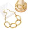 Geometrisches Hohlkreis Schweres Metall Halsketten- und Armbandset für Damen