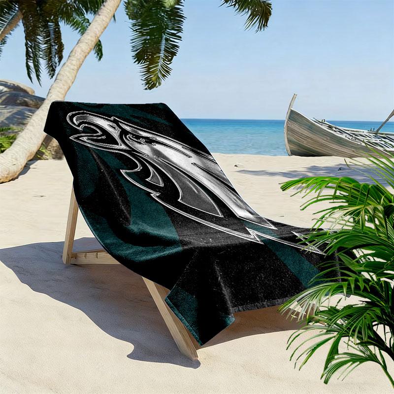Philadelphia Eagles Print Beach Towel, Large Soft Quick Dry Towel for Beach Camping Swimming