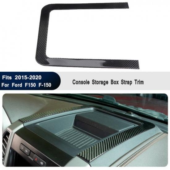 Center Console Storage Box Trim Cover for 15-20 For Ford F150 Soft Carbon Fiber