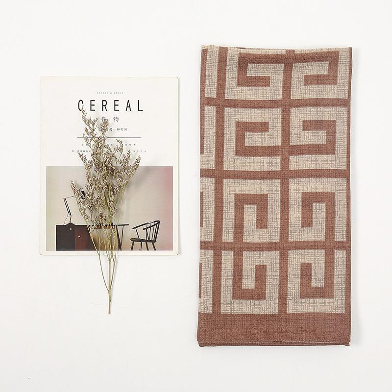 Cotton and linen women's popular scarf, summer fashion high-quality versatile sunscreen shawl