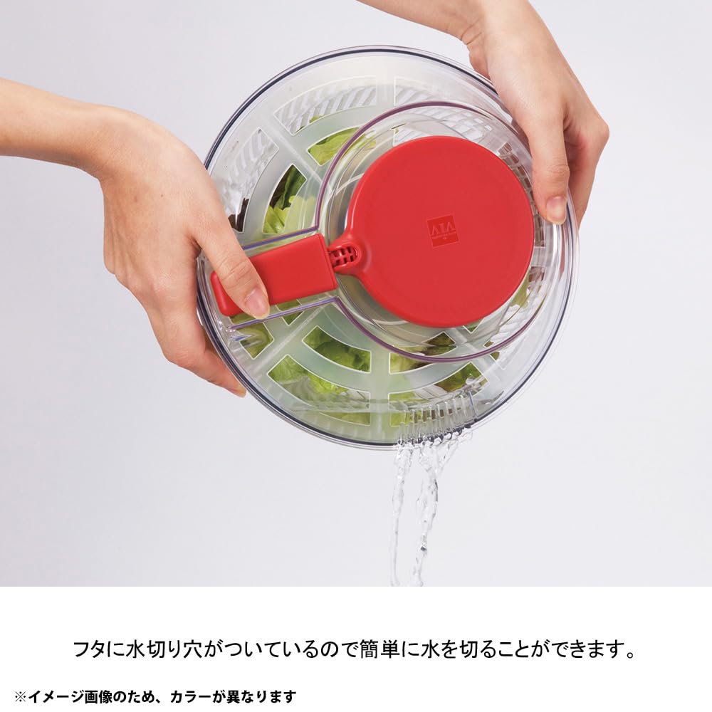 World Create Salad Easy to Vegetable Made in Diameter 21 x S for Noodles and Salads Spinner, Small, Clean, Drainer, Mini, Japan, Black, ViV, H14cm,