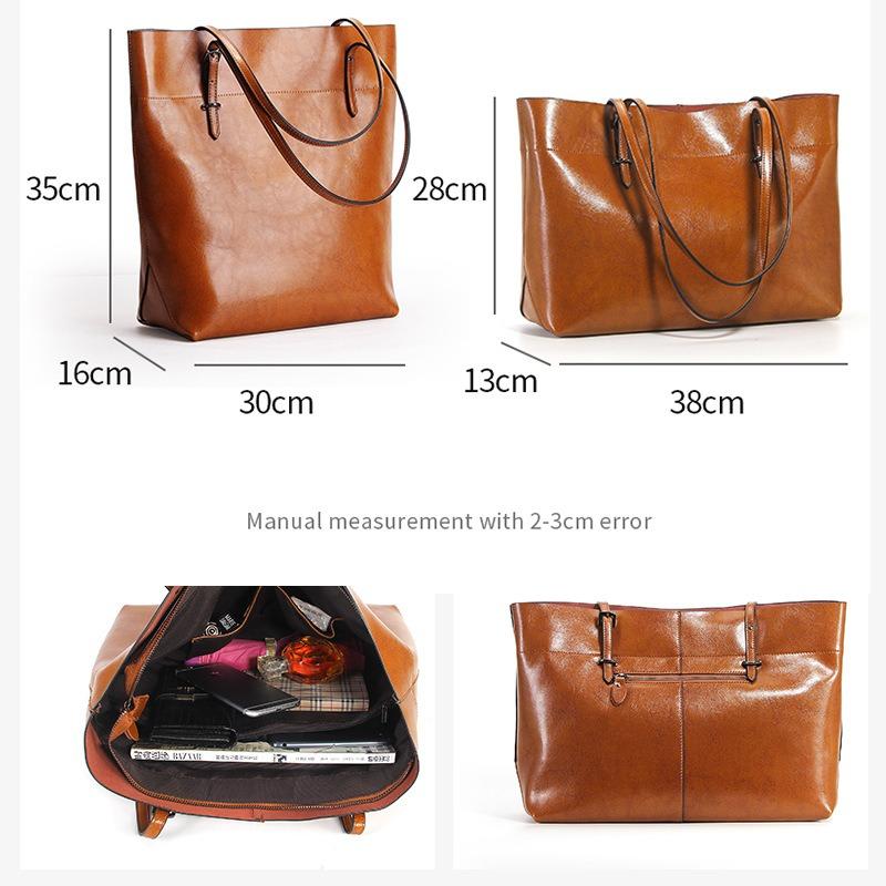 Bag Women's New Leather Versatile Tote Bag Fashionable Cowhide Large-capacity Handbag
