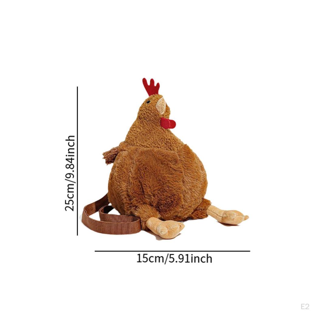 Borsa a tracolla casual a forma di gallina, cartone animato, per shopping, lavoro, viaggi