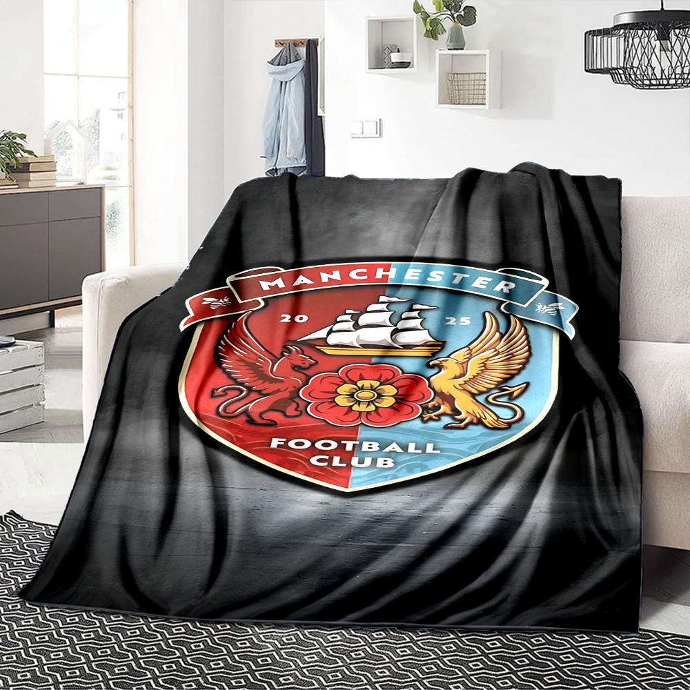 Manchester Football Club Crest Blankets Flannel Printed Breathable Warm Throw Blanket for Home Office Bedspreads 0708a6