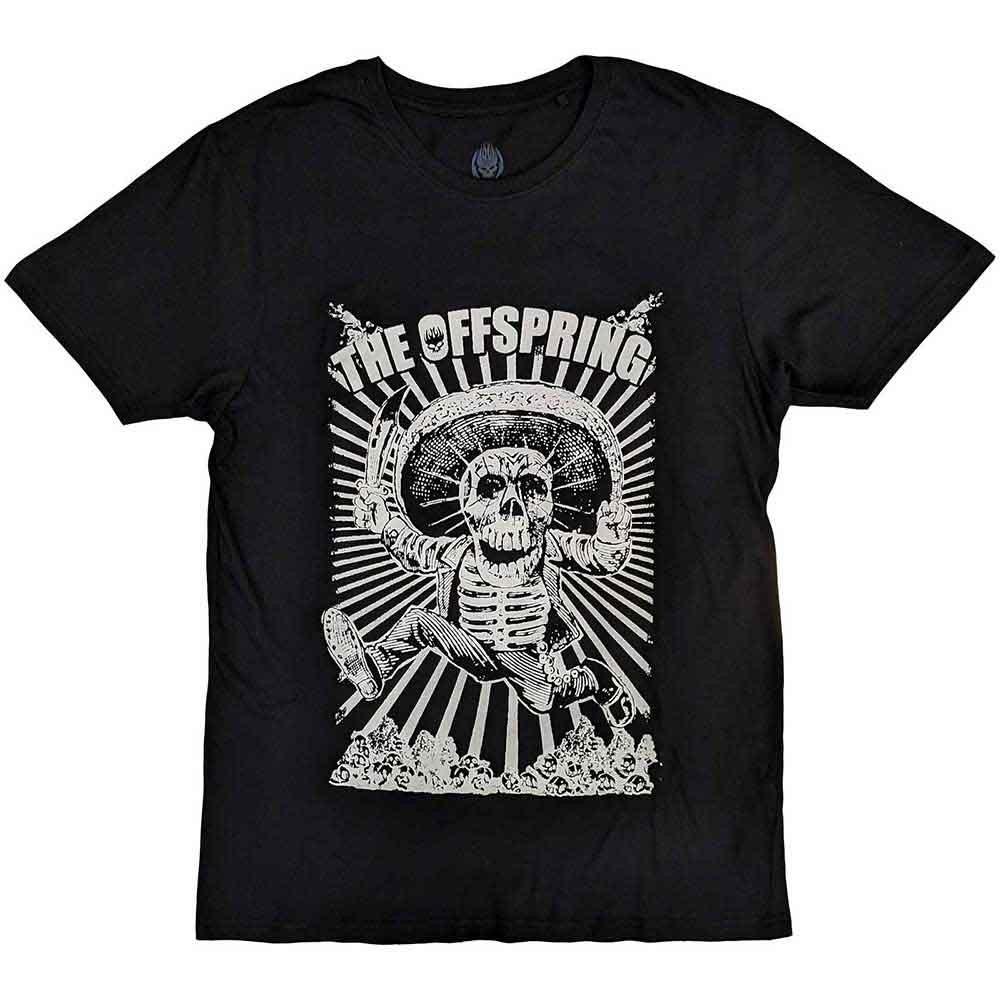 The Offspring T Jumping Skeleton Band Logo new Official Unisex Black Size Unisex T-Shirt S