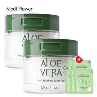 Aloe Vera Erfrischende Beruhigende Toner Pads 60 Stück x 2 + 5 zufällige Maskenpackungen