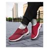 Women's Breathable Casual Slip-On Traditional Cloth Shoes, Velcro-Strap Senior Comfort Soft-Soled Footwear.