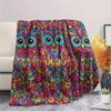 1PC Psychedelic Totems Print Flannel Blanket, High Quality Comfortable for All Seasons, Home Decor, Warmth and Comfort, Perfect for Christmas Gifts