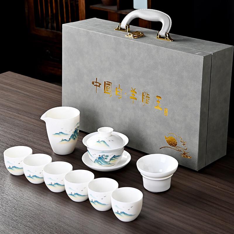 Mutton-Fat Jade Porcelain Tea Set
