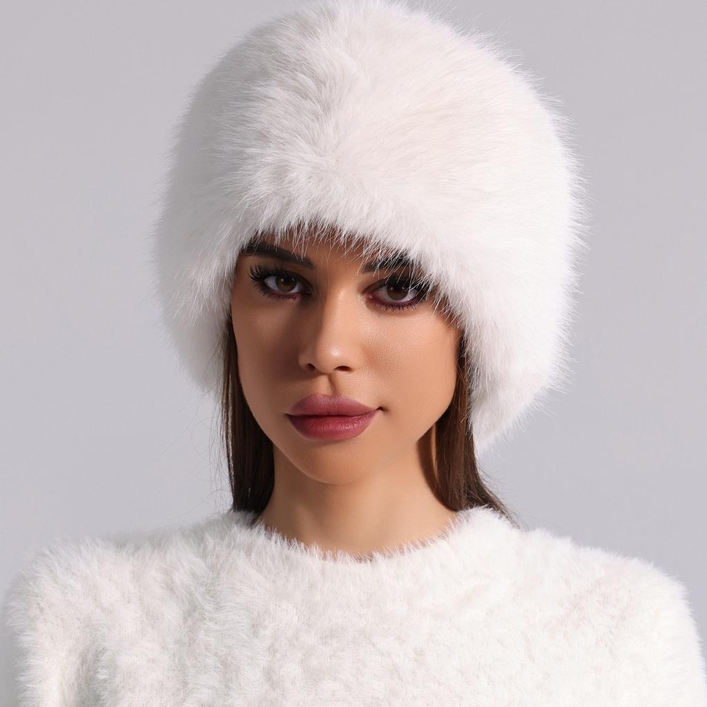 Autumn and Winter Imitation Fox Hair Thickened Fur Roofless Hat Thermal Ear Protection Hat Ring Headgear Headband Empty Top Hat