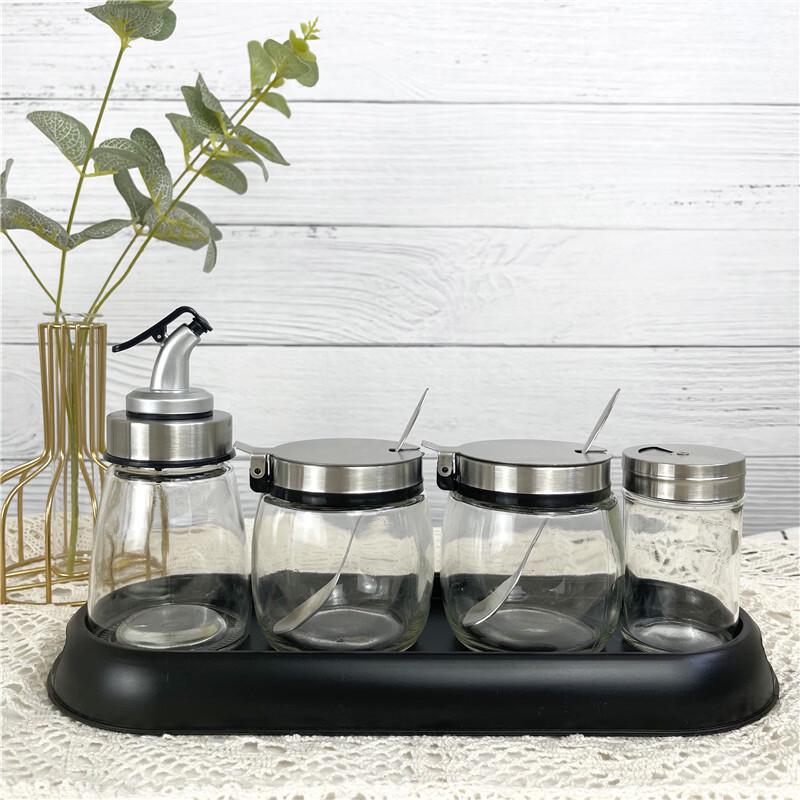 OEING Glass Tabletop Seasoning & Condiment Set