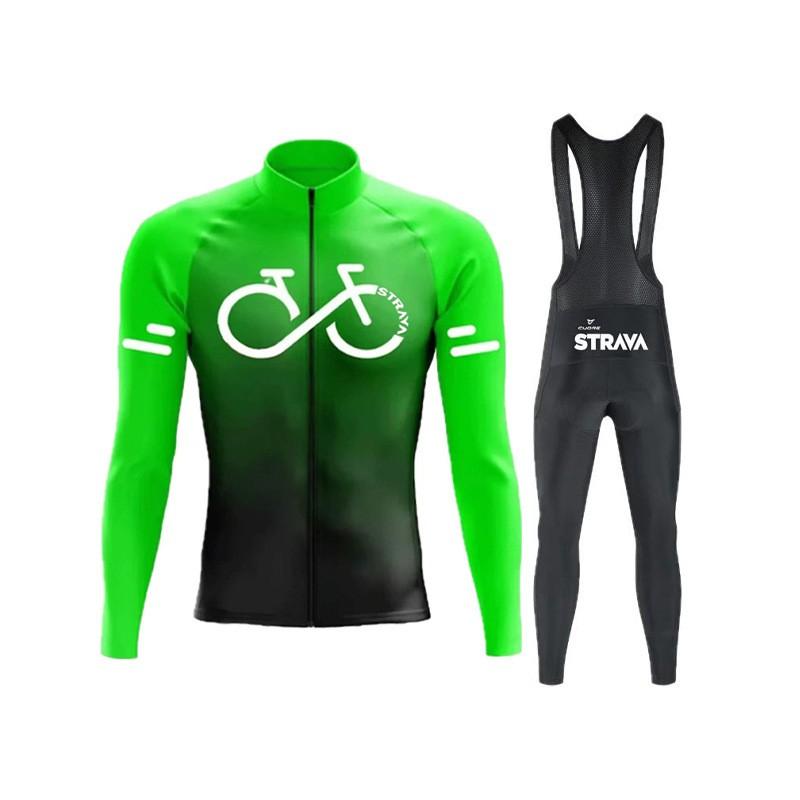 Unisex Cycling Jersey Set Long Sleeve Quick Dry Mountain Road Bike Apparel Sportswear