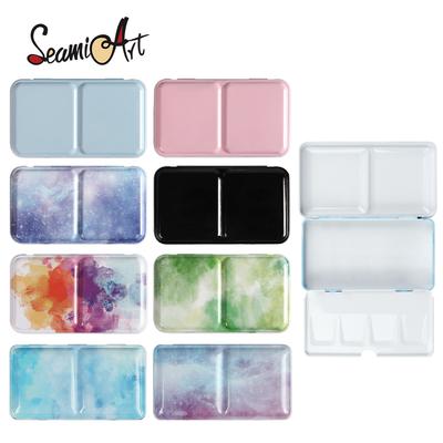 1pc Empty Portable Folding Metal Watercolor Paint Box Small Size for Watercolor Painting Art Supplies